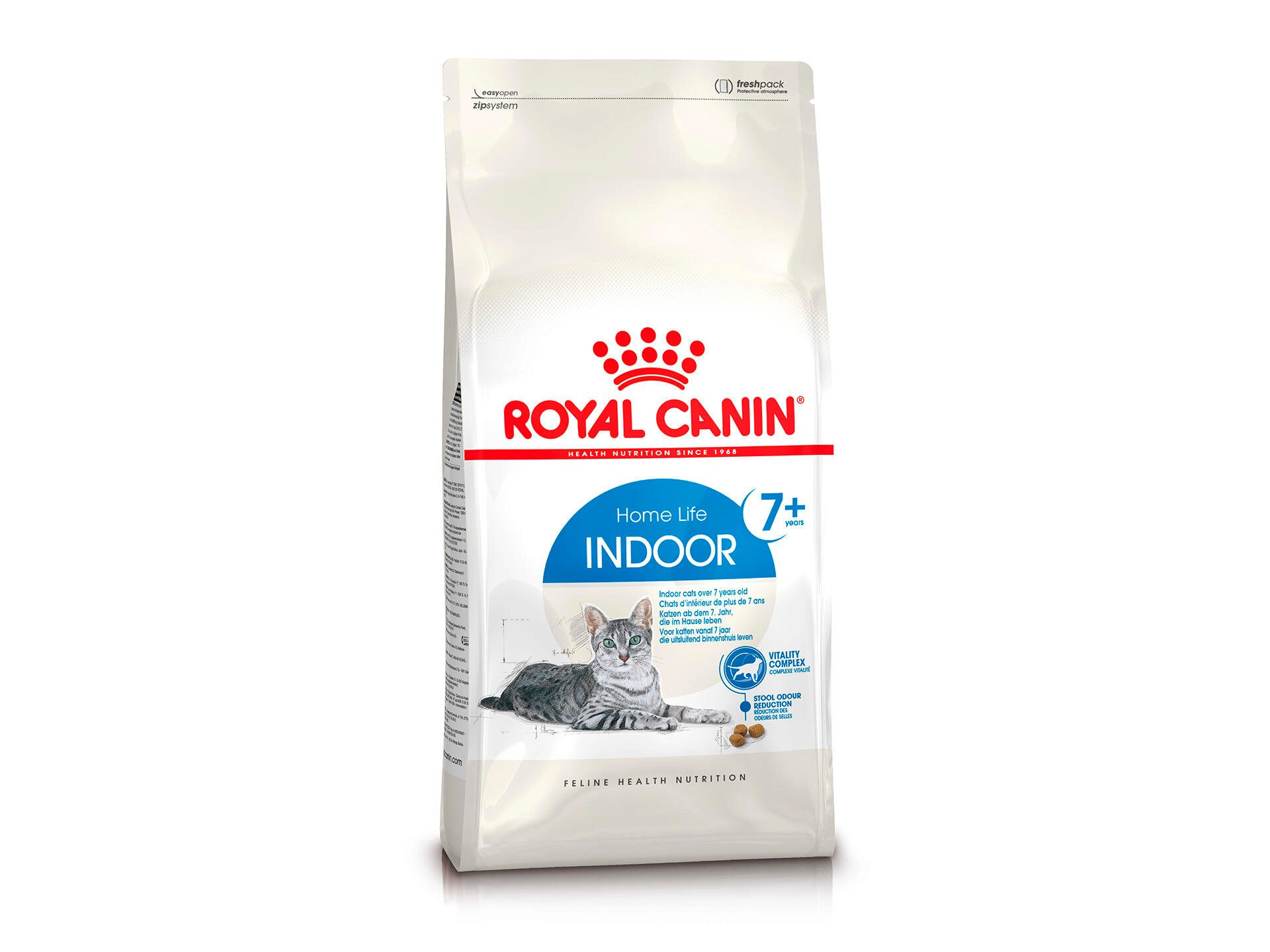 Royal Canin Feline Health Nutrition Indoor Home Life +7 croquettes chat 1,5kg