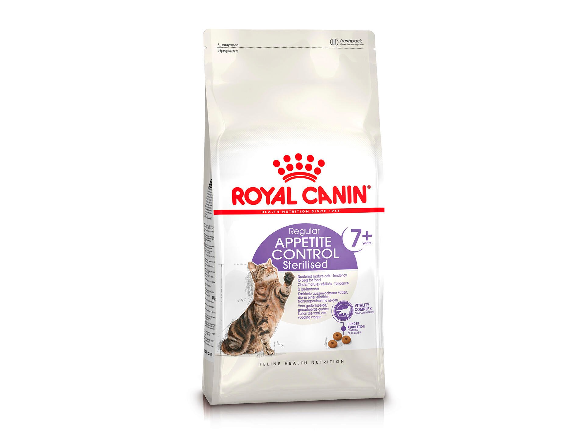 Royal Canin Feline Health Nutrition Sterilised Appetite Control +7 croquettes chat 1,5kg