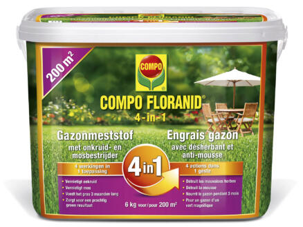 Compo Floranid 4-en-1 engrais gazon 6kg 1