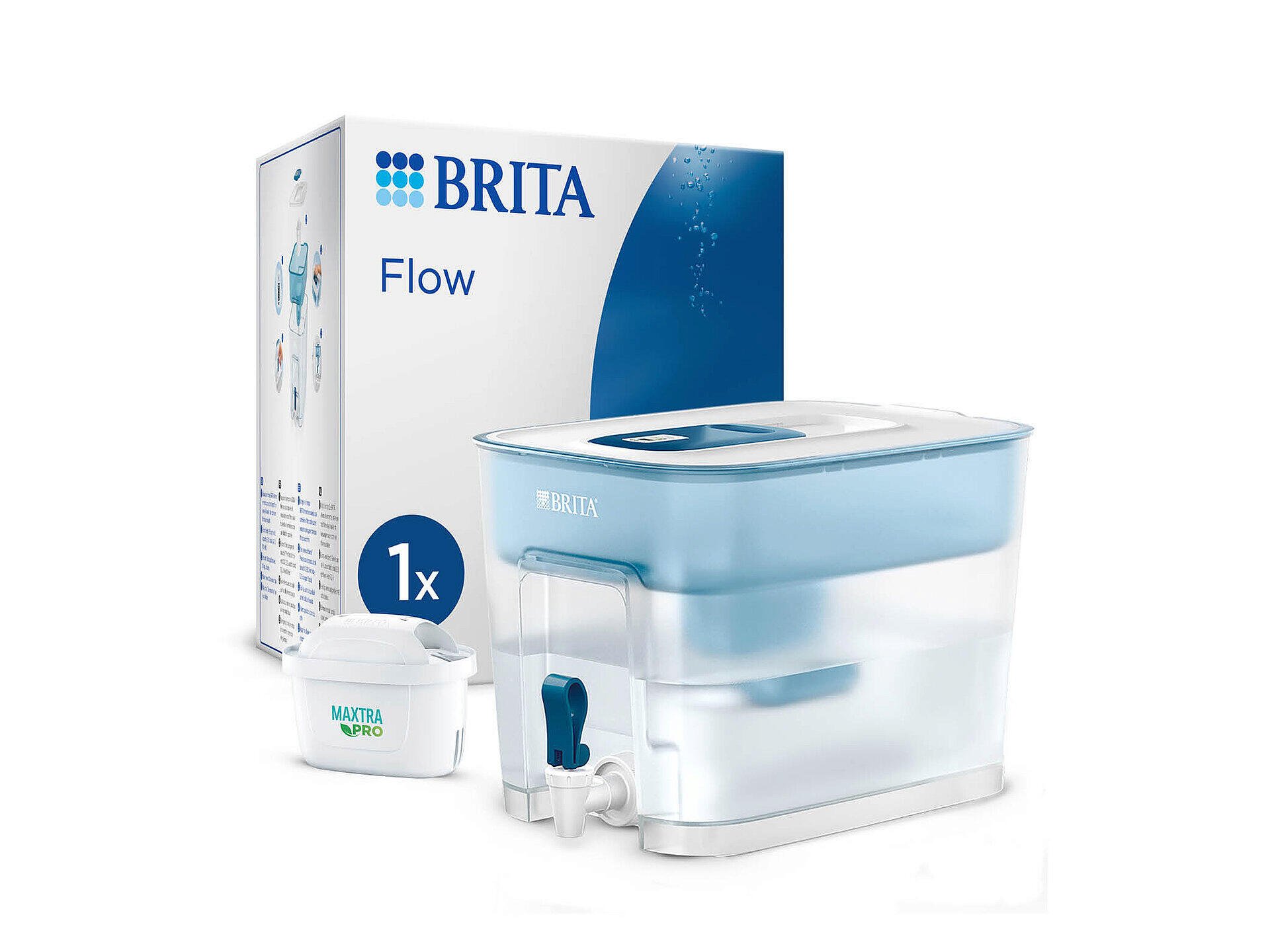 Brita Flow waterfiltersysteem 8,2l blauw + 1 Maxtra Pro All-in-One filterpatroon