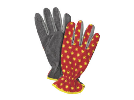 GHBA7 gants de jardinage M coton rouge 1