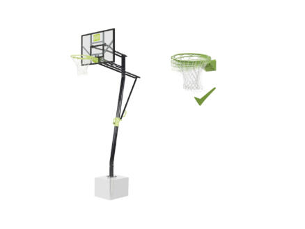 Galaxy basketbalbord grondmontage met dunkring groen/zwart 1