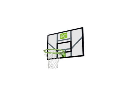 Galaxy basketbalbord met ring en net groen/zwart 1