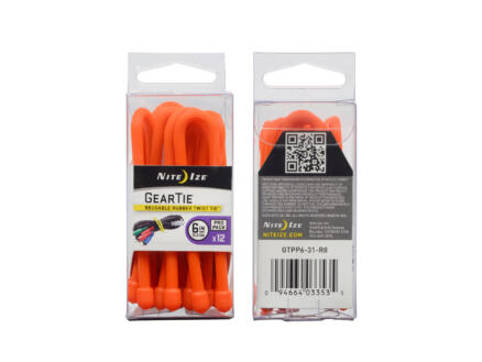 Nite Ize Gear Tie attache-câble 152x6,2 mm orange 12 pièces 1