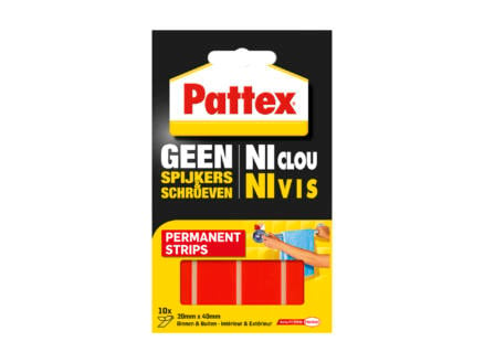 Pattex Geen Spijkers & Schroeven permanente montagestrips 20x40 mm rood 10 stuks 1