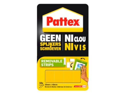 Pattex Geen Spijkers & Schroeven verwijderbare montagestrips 20x40 mm geel 10 stuks 1