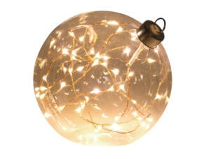 Glasslight LED kerstbal glas 12cm warm wit