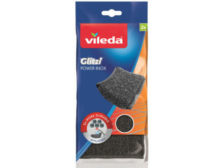 Vileda Glitzi Power Inox éponge métallique 2x11 cm 2 pièces 1