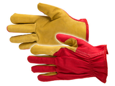 Busters Greenfield gants de jardinage M cuir beige et rouge 1