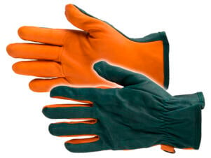 Busters Greenfield gants de jardinage M cuir vert et orange