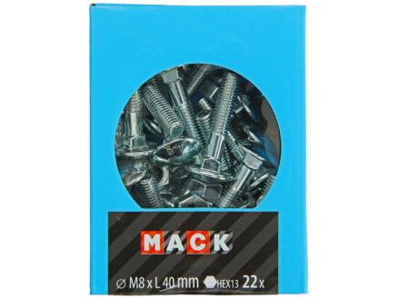 Mack Houtbout met moer M8 40mm verzinkt 22 stuks 1