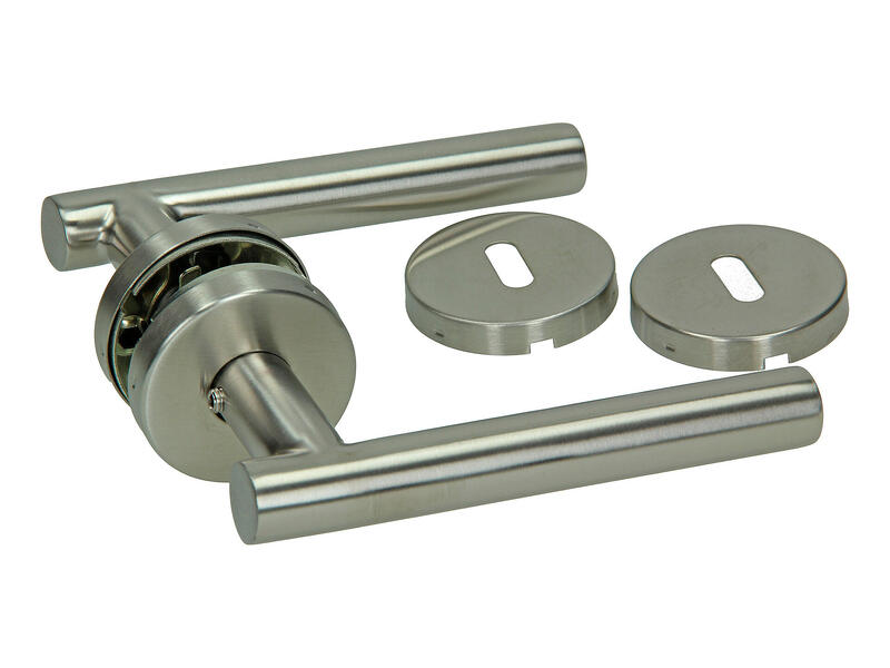Yale Rombo BB Poignée De Porte Avec Rosaces Carré 52mm Set Complet Nickel Mat Yale Rombo BB Poignée De Porte Avec Rosaces Carré 52mm Set Complet Nickel Mat