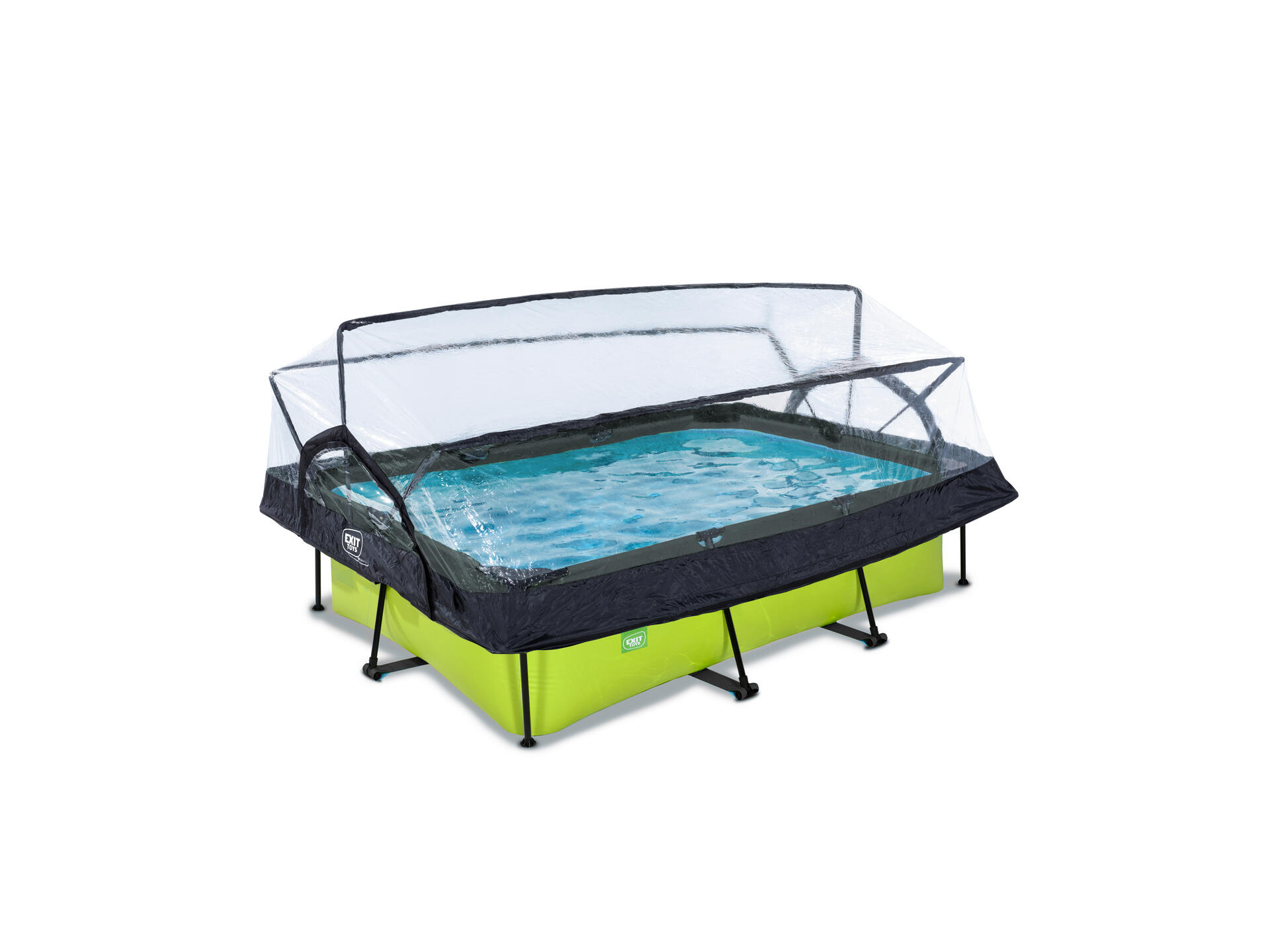 Exit Toys Lime piscine avec dôme 220x150x65 cm + pompe filtrante