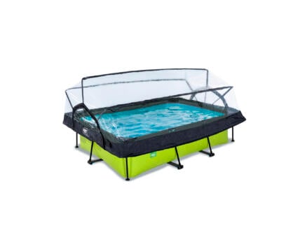 Lime piscine avec dôme 220x150x65 cm + pompe filtrante 1
