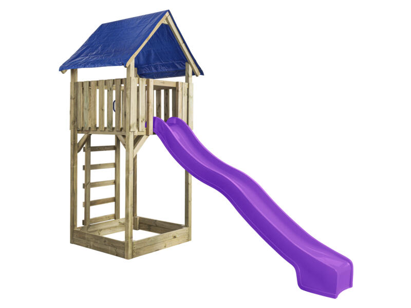 Lisa speeltoren + glijbaan violet met wateraansluiting
