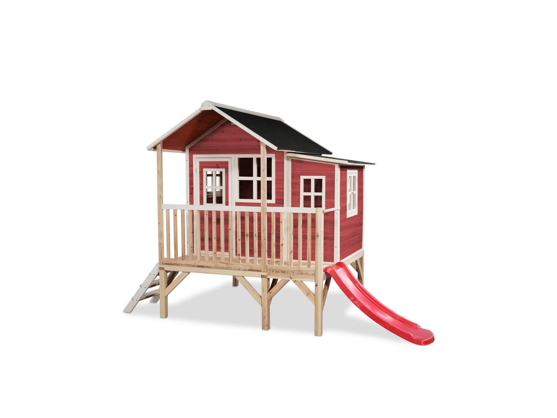 Exit Toys Loft 350 speelhuisje rood + glijbaan rood