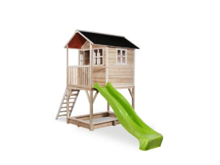 Exit Toys Loft 700 speelhuisje + glijbaan groen 1
