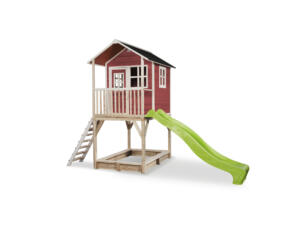 Exit Toys Loft 700 speelhuisje rood + glijbaan groen