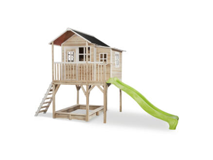 Exit Toys Loft 750 speelhuisje + glijbaan groen 1