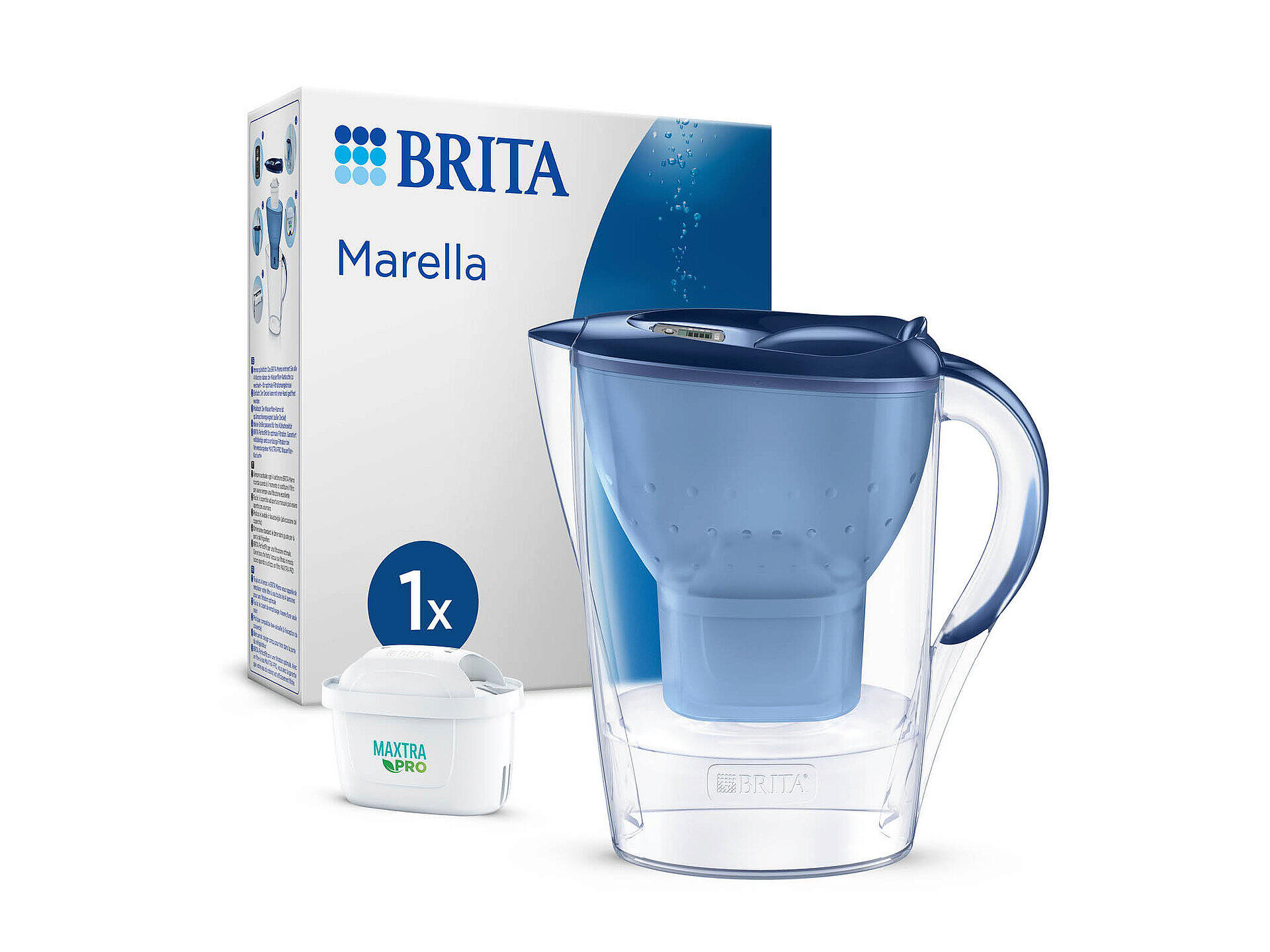 Brita Marella waterfilterkan 2,4l blauw + 1 Maxtra Pro All-in-One filterpatroon