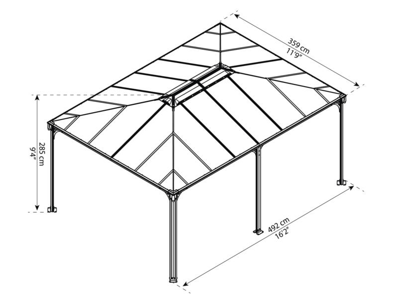 Palram Martinique 5000 pavillon 492x359 cm | Hubo