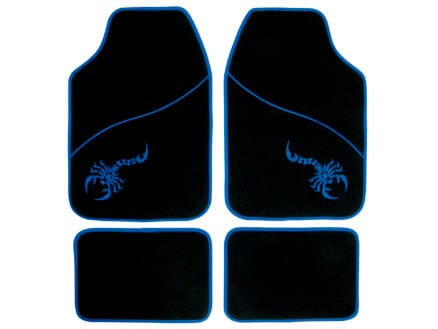 Mattenset Scorpion 4 stuks zwart en blauw 1