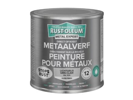 Rust-oleum Metal Expert metaalverf hoogglans op waterbasis 250ml lichtgrijs 1