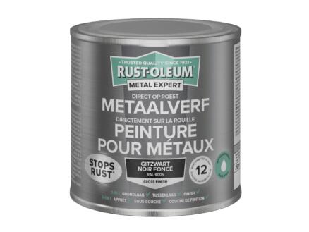 Rust-oleum Metal Expert metaalverf hoogglans op waterbasis 250ml zwart 1