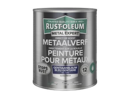 Rust-oleum Metal Expert metaalverf hoogglans op waterbasis 750ml gentiaanblauw 1