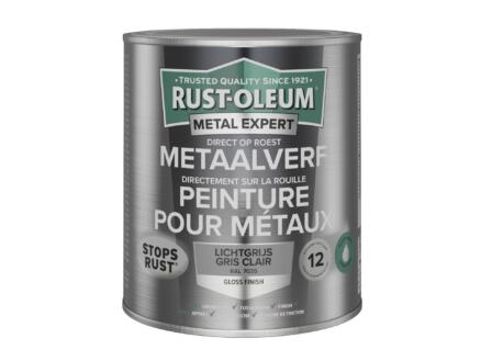 Rust-oleum Metal Expert metaalverf hoogglans op waterbasis 750ml lichtgrijs 1