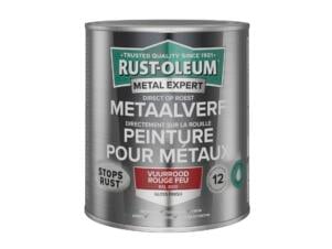 Rust-oleum Metal Expert metaalverf hoogglans op waterbasis 750ml vuurrood