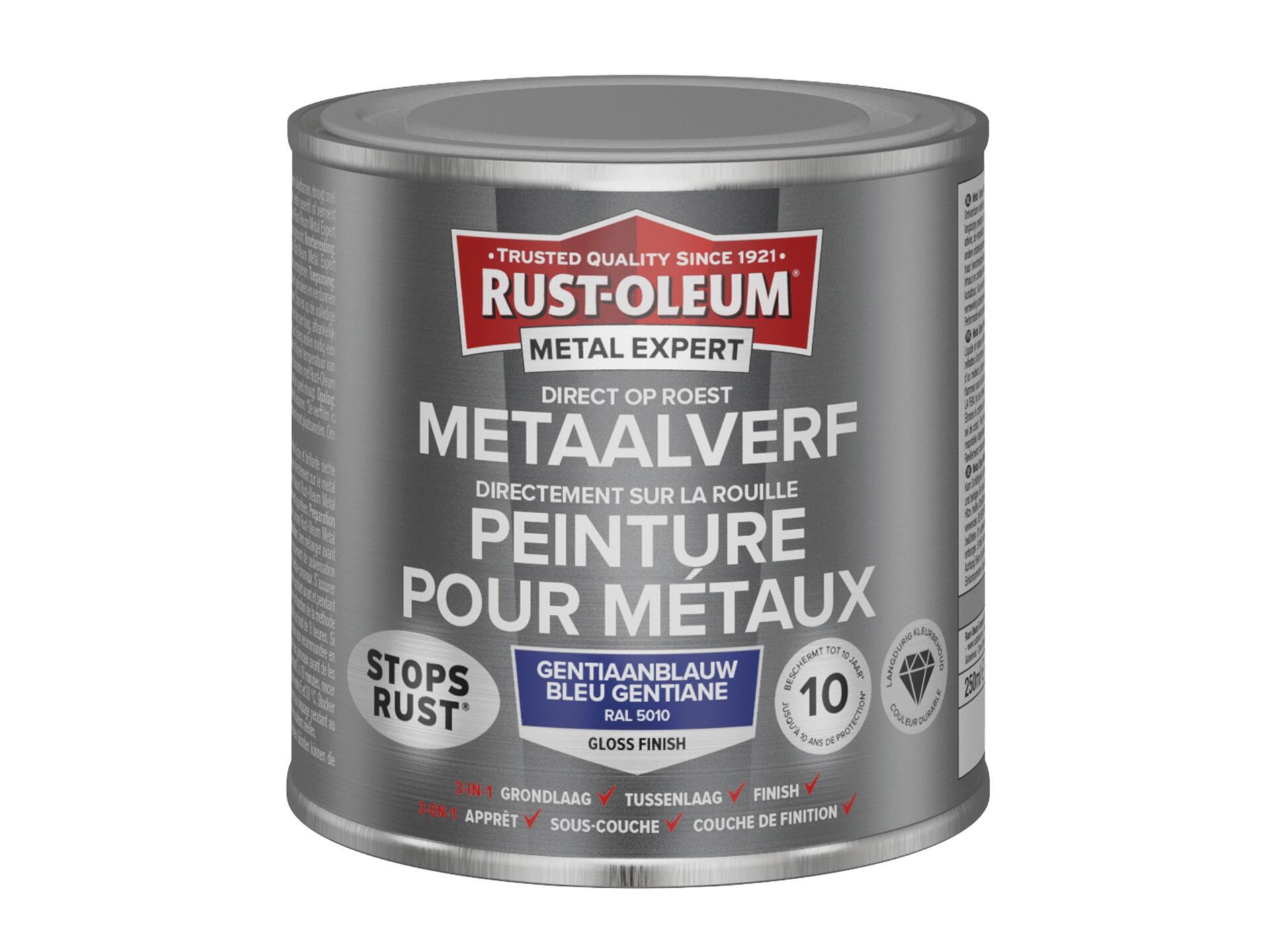 Rust-oleum Metal Expert peinture pour métaux brillant 250ml bleu gentiane