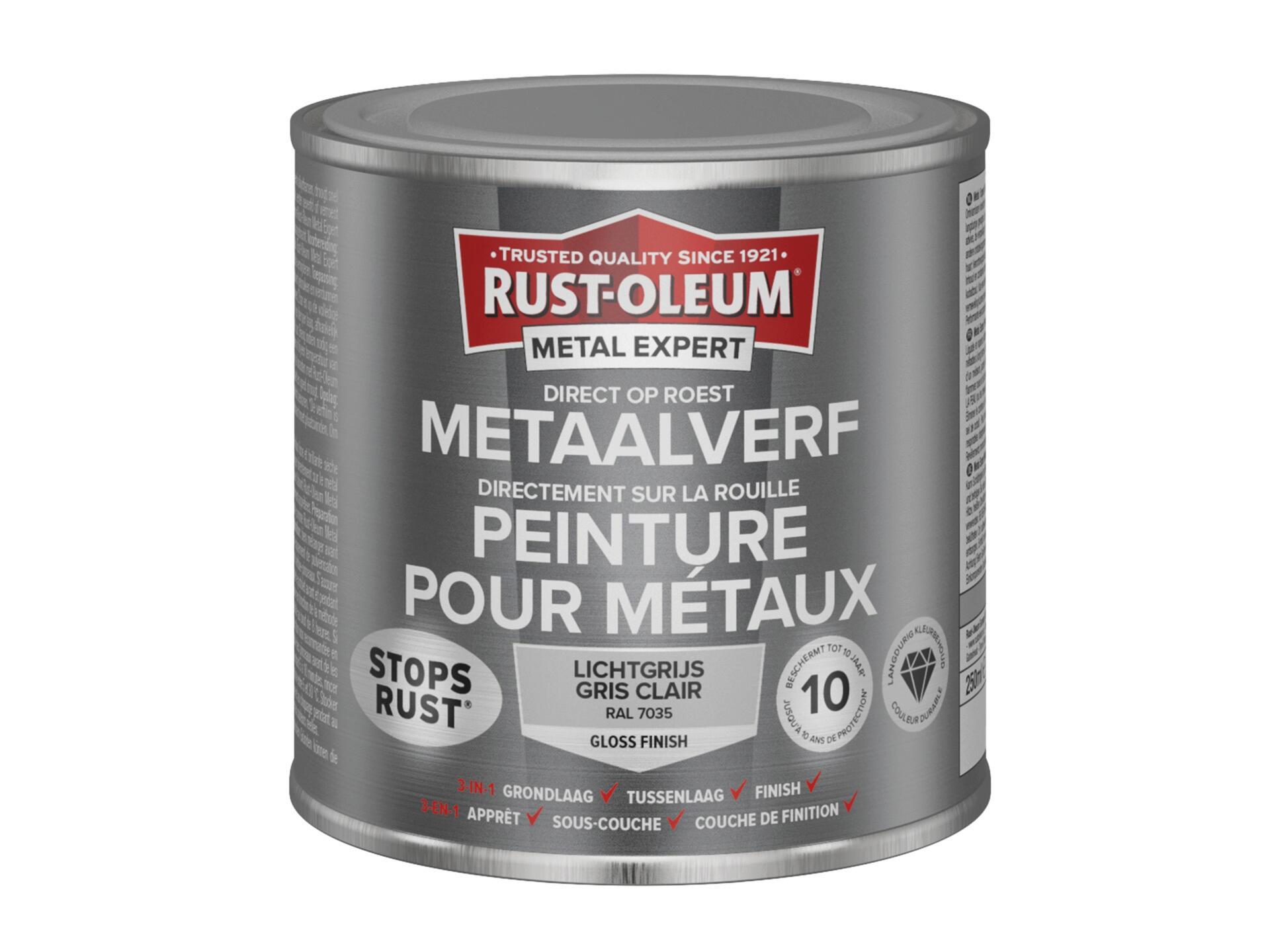 Rust-oleum Metal Expert peinture pour métaux brillant 250ml gris clair