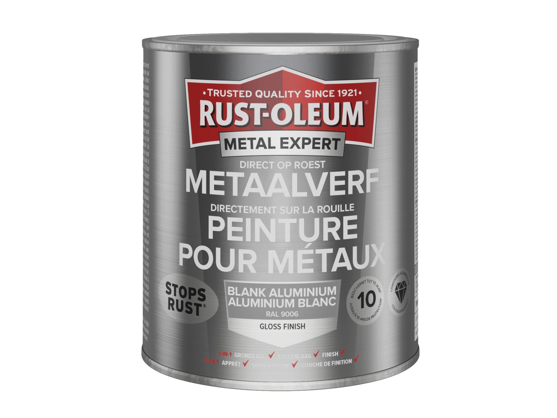 Rust-oleum Metal Expert peinture pour métaux brillant 750ml aluminium blanc