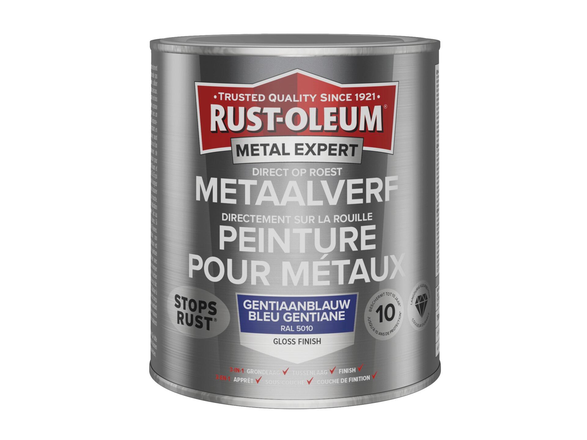 Rust-oleum Metal Expert peinture pour métaux brillant 750ml bleu gentiane
