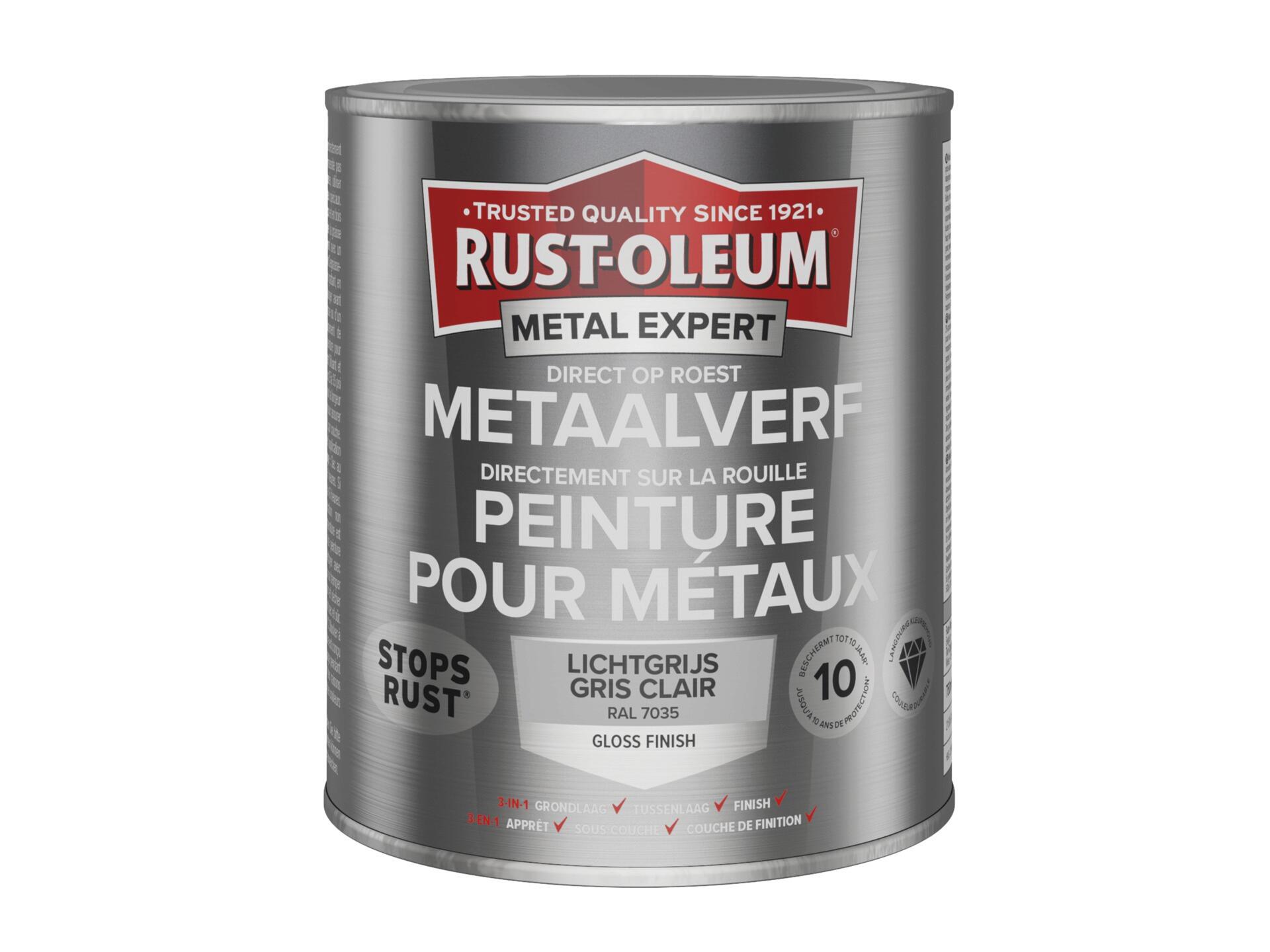 Rust-oleum Metal Expert peinture pour métaux brillant 750ml gris clair