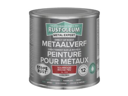 Rust-oleum Metal Expert peinture pour métaux brillant à base d'eau 250ml rouge feu 1