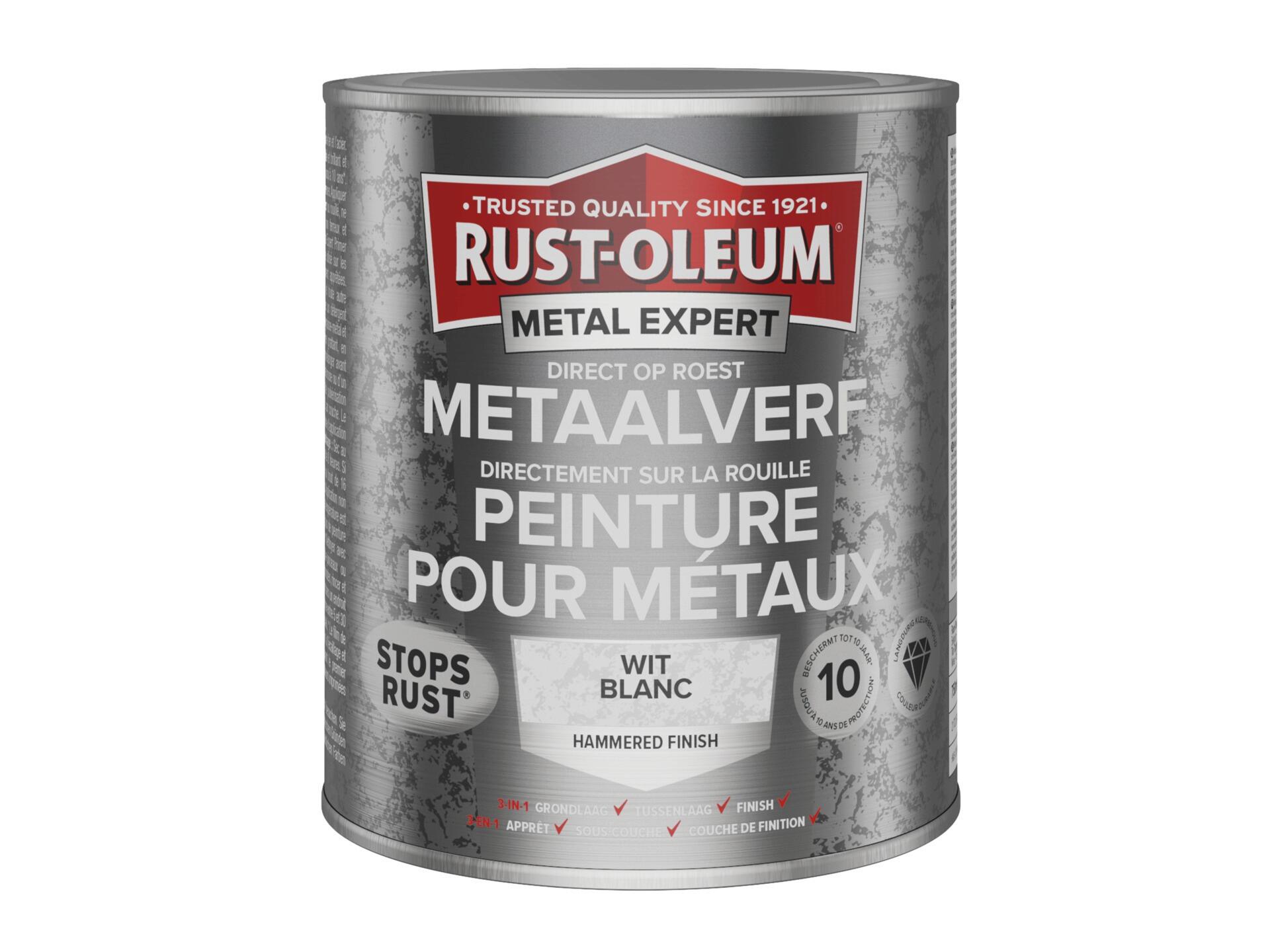 Rust-oleum Metal Expert peinture pour métaux martelé 750ml blanc