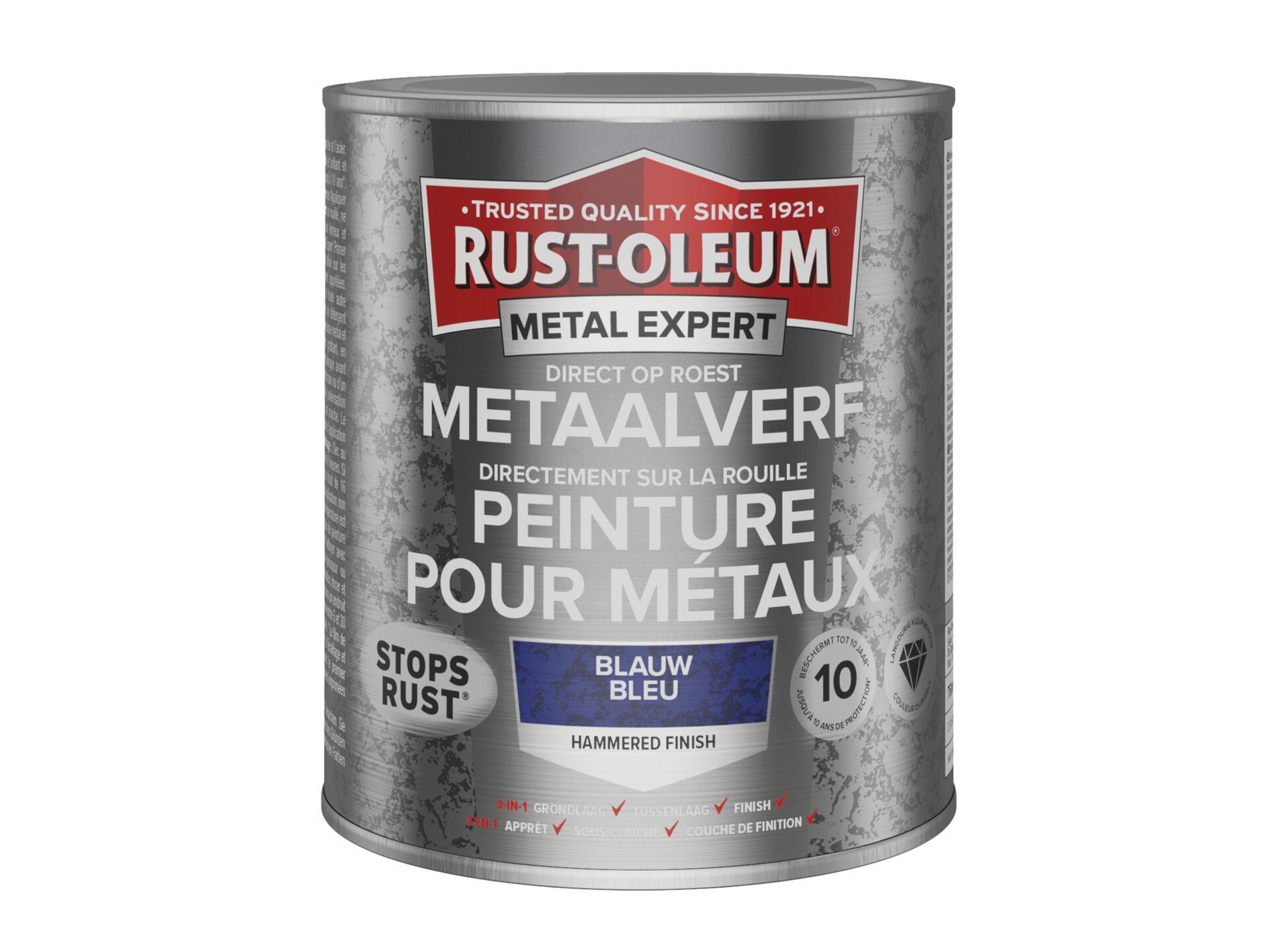 Rust-oleum Metal Expert peinture pour métaux martelé 750ml bleu