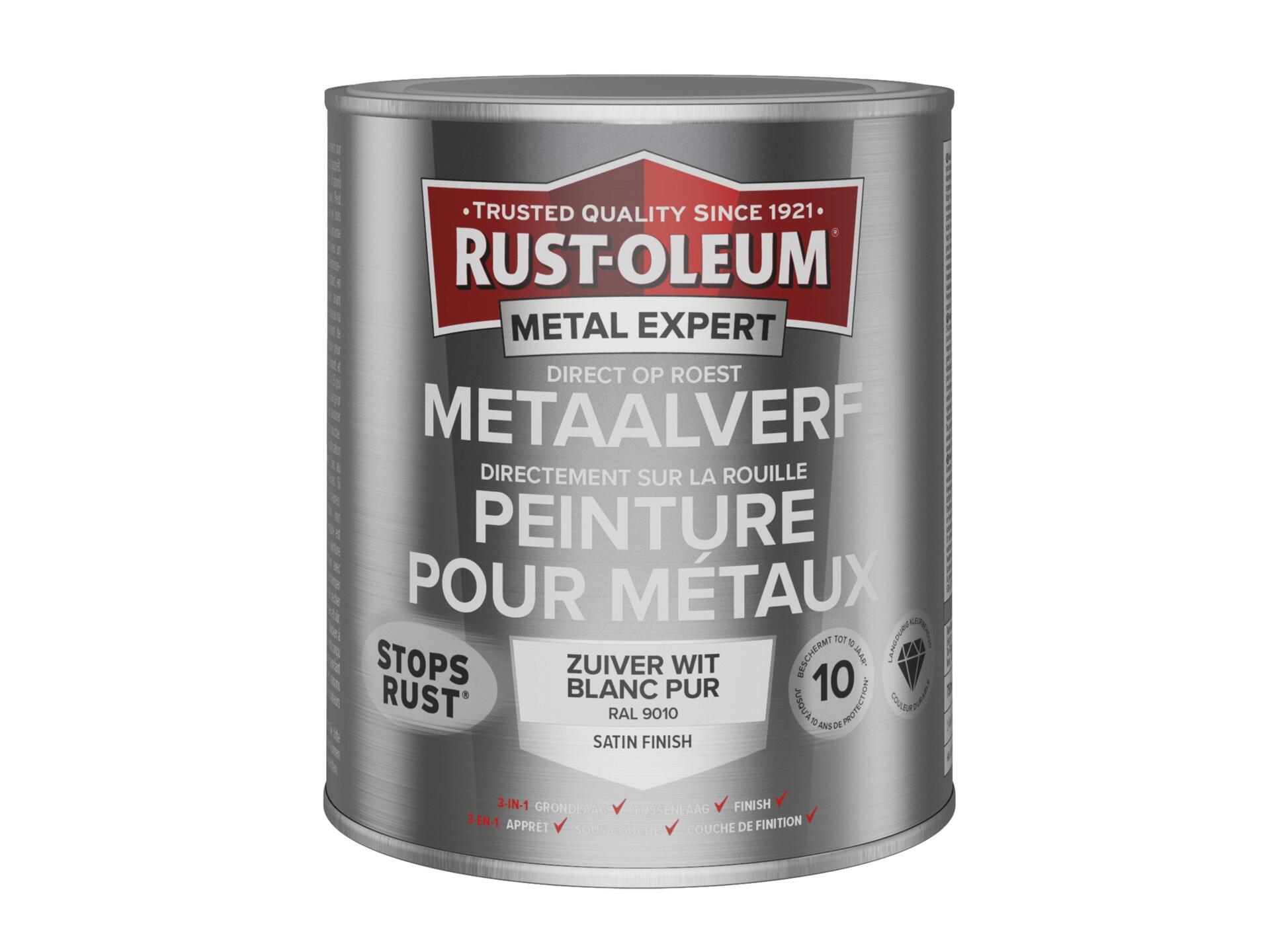 Rust-oleum Metal Expert peinture pour métaux satin 750ml blanc pur