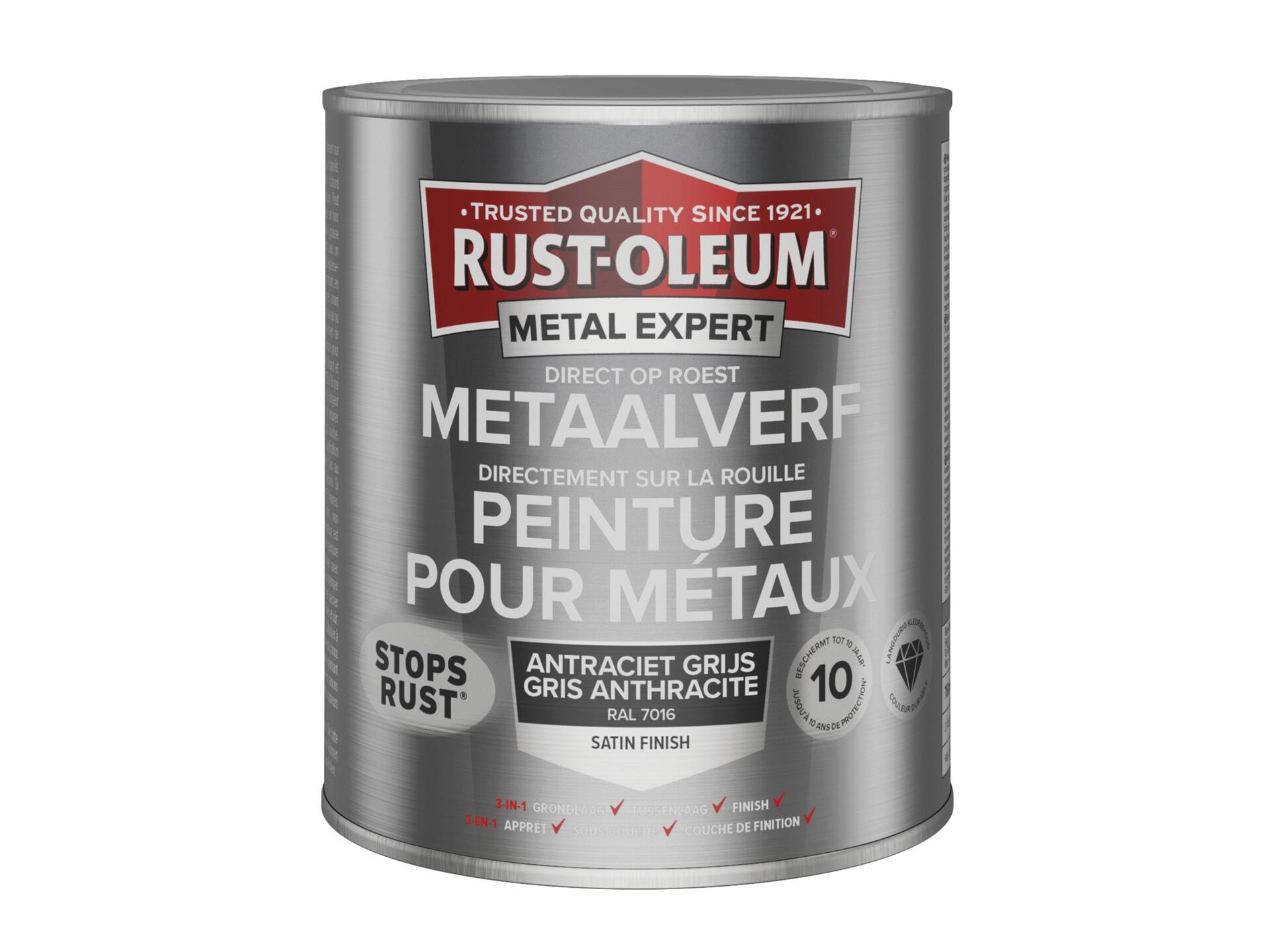 Rust-oleum Metal Expert peinture pour métaux satin 750ml gris anthracite