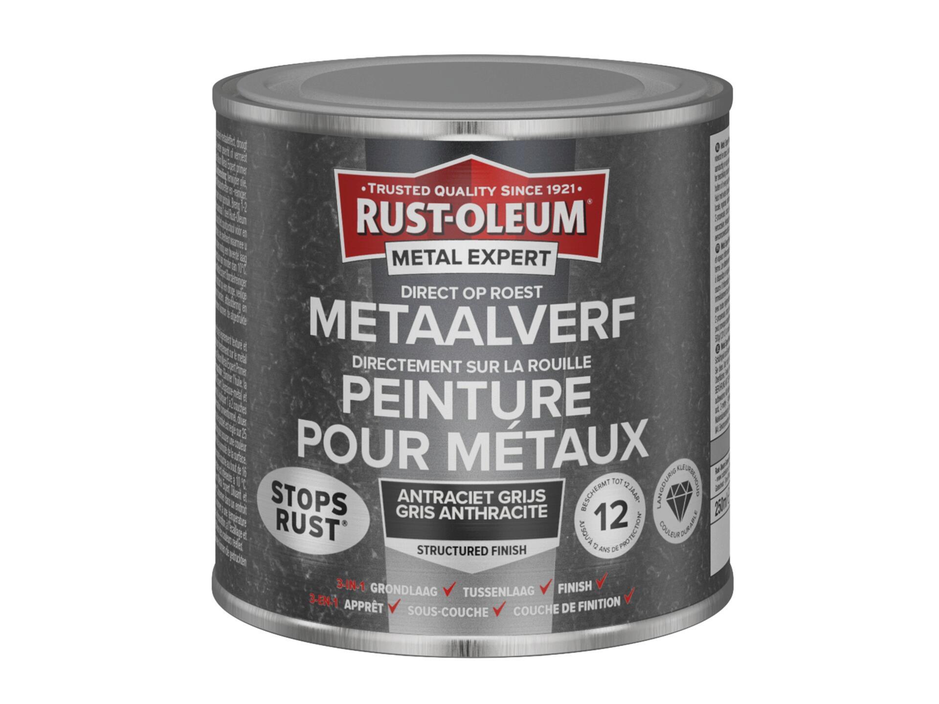 Rust-oleum Metal Expert peinture pour métaux structuré 250ml anthracite