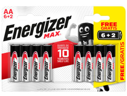 Energizer New Max AA batterij 6+2 gratis 1