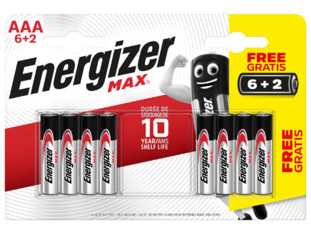 Energizer New Max AAA batterij 6+2 gratis 1