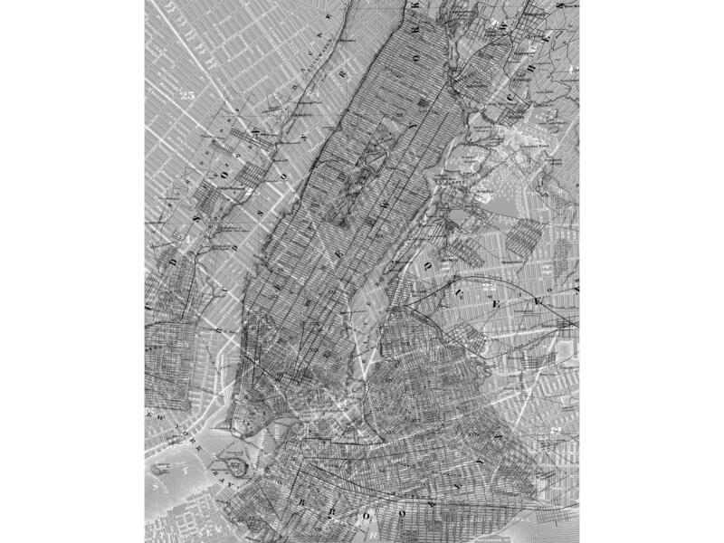 Komar New York Map intissé photo numérique 2 bandes