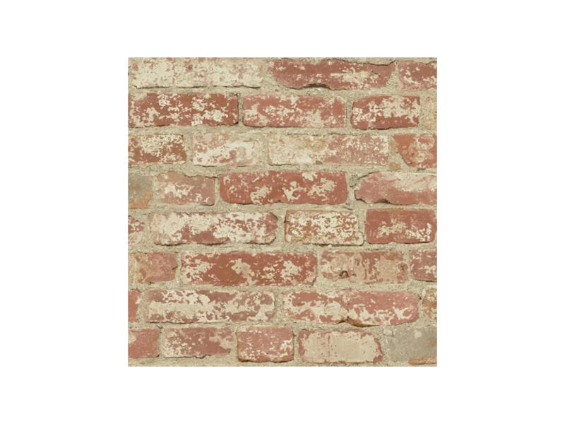 PS Decor Stuccoed Red Brick papier peint adhésif 51,1cm x 5,03m brique