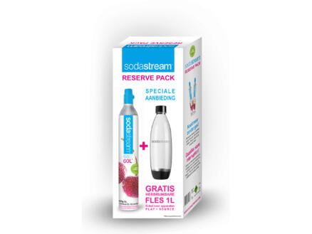 SodaStream Pack reserve cylindre + bouteille réutilisable 1l pour appareil Play et Source 1