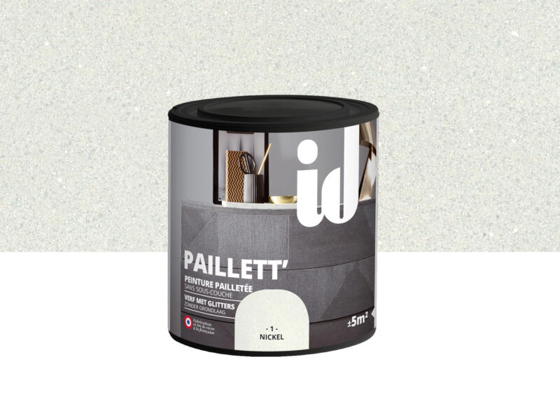 Paillett' peinture meubles bois et MDF 0,5l nickel