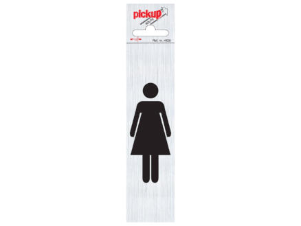 Panneau de porte autocollant pictogramme femmes 16,5x4,4 cm look aluminium 1