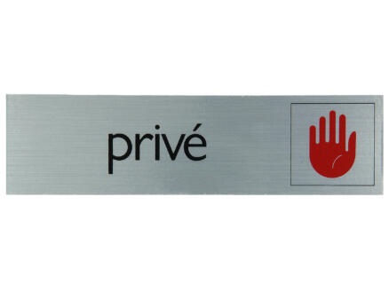 Panneau de porte autocollant privé 16,5x4,4 cm look aluminium 1